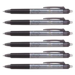 Lot de 6 Stylos roller rétractables Frixion Ball Clicker 0,50 mm Noir