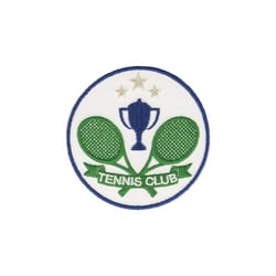 Ecusson thermocollant blason tennis club vert 5x5cm