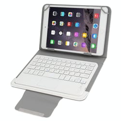 Clavier Pour Tablette Universel Étui En Cuir Avec Pavé Tactile Et Support Blanc YONIS