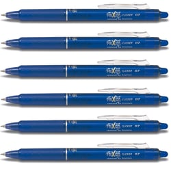 Lot de 6 stylos roller rétractables effaçables Frixion Ball Clicker 0,7 mm bleu