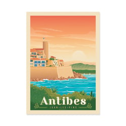 Affiche 50x70 cm - Antibes - Olahoop Travel Posters