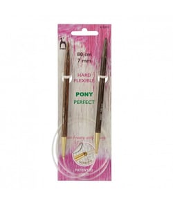 Aiguilles à tricoter circulaires fixes 80 cm Bois Perfect Du N°3 au 10 - Pony taille n°7