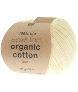 Coton à tricoter Essentials Organic Cotton aran - Rico Design 33 Jaune Vanille