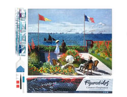 Diamond Painting Broderie Diamant Figured’Art 40x50cm toile entière roulée avec diamants carrés - Terrasse à Sainte-Adresse Monet