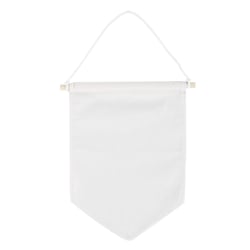 Fanion de tissu à suspendre, blanc naturel, 18x20cm, 2 pièces