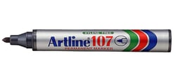 Lot de 12 marqueurs permanents pointe conique 1,5 mm - ARTLINE - Noir - Eco 107