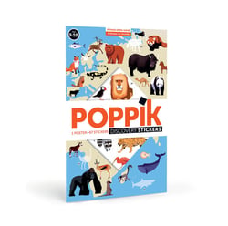 Poster découverte avec stickers Animaux du monde