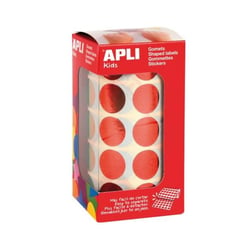 Apli Agipa - Gommettes rouleau Rond Ø 20 mm Rouge métal. x 1770
