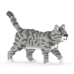 Mini Chat tigré gris clair Taille standard | JEKCA | 14 ans et +