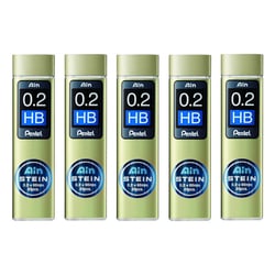 Mine de rechange pour porte-mine PENTEL - Lot de 5 étuis de 20 mines - 0,2 mm HB