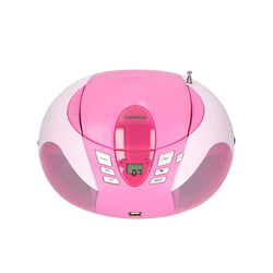 Lenco Radio Portable FM avec Lecteur CD / USB / MP3 et Écran LCD Rose