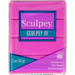 Pâte III fuchsia pailleté - 57 gr - Sculpey