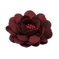 Broche fleur 8,5cm rouge bordeaux