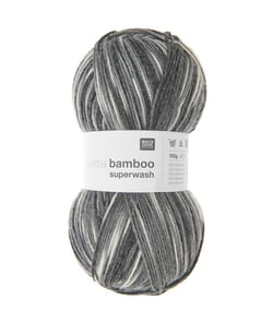 Pelote de laine à chaussettes à tricoter Superba bamboo superwash - 100GR - Rico Design 049 gris - Stones
