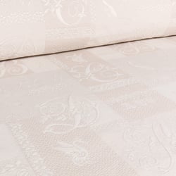Tissu Piqué Coton relief grande largeur Bertille sur fond Ecru