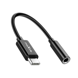 Maxlife Adaptateur Audio Jack 3.5mm Femelle vers USB-C Mâle Compact 13.5cm Noir