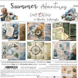 24 papiers scrapbooking 20 x 20 cm Craft O' Clock SUMMER ADVENTURES 07