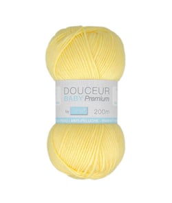 Fil à tricoter Douceur Baby Premium - Trimits : Idéal pour les Tricots de Bébé 100 Jaune