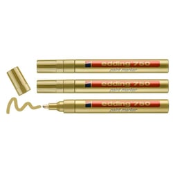 Lot de 3 marqueurs peinture permanents - EDDING - Or - Pointe 2-4 mm