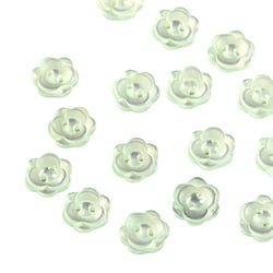 Lot de 3 boutons 2 trous fleur 13mm vert d'eau