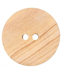 Carte de 3 boutons Bois beige 2 trous 18mm - Union Knopf Marron