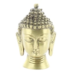 Statuette Tête de Bouddha en Laiton doré mat 11.5 cm - Omsaé