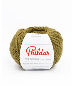 Pelote de Coton et Lin PHIL RUSTIQUE - Phildar Kaki Vert