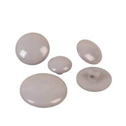 Lot de 3 boutons ronds à queue classique gris
