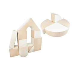Set de 15 blocs en mousse le jeu blanc cappuccino - Velinda - Beige