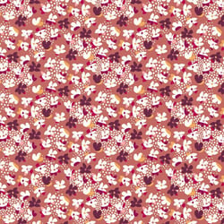 Tissu Popeline de Coton Haneve fuité sur fond Vieux rose - Au mètre