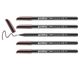 Lot de 5 feutres de coloriage pointe fine - EDDING - Marron foncé - 1 mm