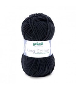 Pelote de Coton à tricoter KING COTTON - Grundl 19 Noir