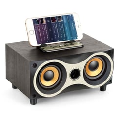Enceinte Bluetooth Bois Stéréo Portable Subwoofer FM Haut-Parleur Sans Fil YONIS