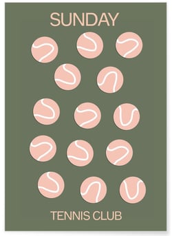 Affiche Tennis Club : Dimanche au Tennis Club | A3 : 29,7x42cm