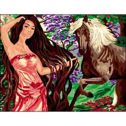 Princesse - Canevas antique La forêt enchantée 50x65cm