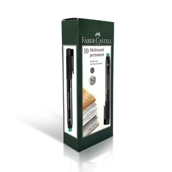 Lot de 10 marqueurs permanents pointe moyenne - FABER-CASTELL - Multimark - Noir