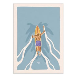 Affiche 30x40 cm - Paddling Surfer - Art Rider