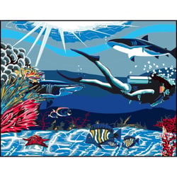 Princesse - Canevas antique Sous la mer 50x65cm
