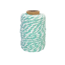 MégaCréa DIY - Ficelle coton bicolore turquoise et blanc 25 m x 1,5 mm