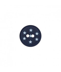 Carte de 3 boutons étoiles polyester 2 trous 15mm - Prym Marine Bleu