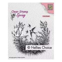 Tampon transparent scrapbooking Nellie's choice PRINTEMPS HIRONDELLE 016