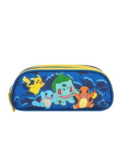 mybagstory - Trousse Scolaire Pokemon 2 Compartiments Bleu/Jaune - 23 cm