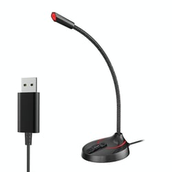 Microphone USB Noir Haute Sensibilité Son Clair 360° Pour Bureau YONIS