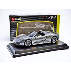 Miniature - BBURAGO - Porsche 918 Spyder - Échelle 1:24 - Métal/Plastique - Gris métallisé