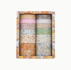12 Washis Tape, Maskings Tape, rubans adhésifs scrapbooking assorties FLEUR VINTAGE 71642