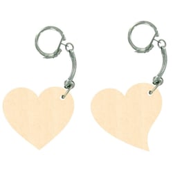 MégaCréa DIY - Porte-clés en bois Coeurs 5 cm 4 pièces
