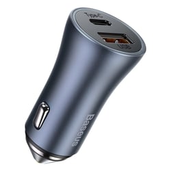 Baseus Chargeur Voiture Allume Cigare Quick Charge 40W ports USB et USB-C avec Câble 1m Noir