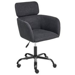Chaise de Bureau Pivotante Noir Bouclé Réglable en Hauteur