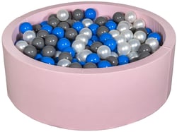 Piscine à balles Aire de jeu + 450 balles rose perle, bleu, gris - Velinda