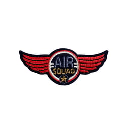 Ecusson  blason aviation air squad avec ailes rouge 5,7cm x 2,4cm
